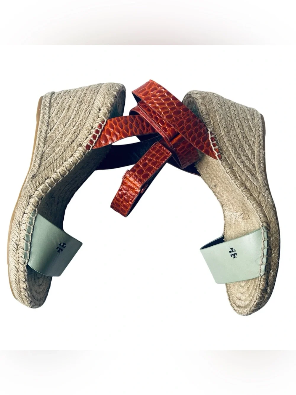 👠 Tory Burch BWOT Delaney Wedge Espadrille Sandals 7.5